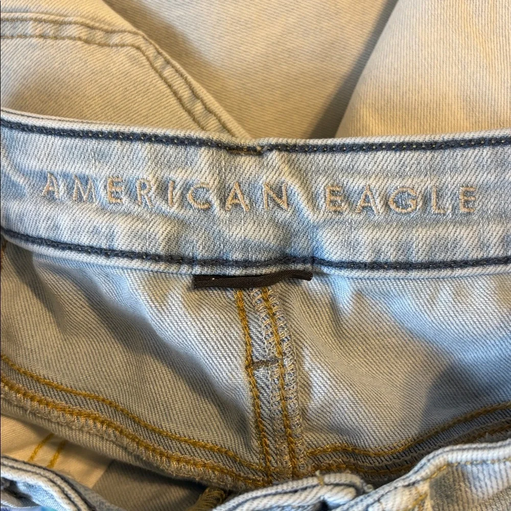 American Eagle Light Wash Patched Skinny Jeans 28W 32L